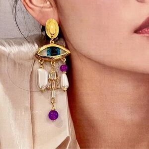 NEW❗️Elegant Gaze Eye Dangle Earrings. Vintage Evil Eye Lucky Earrings A9-303